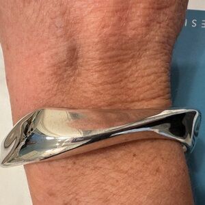 Nambe Silver Twist Bangle Bracelet